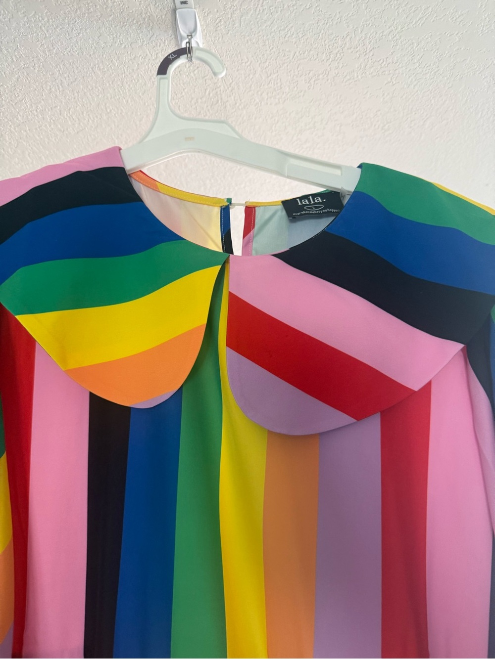 Dressed in Lala: Neverland Dress in Rainbow Candy Stripe - NEW! - Picture 3 of 8